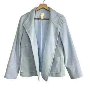 Chico’s Womens Everyday Plush Jacket Baby Blue Size 1 (M/8) Style #570154500